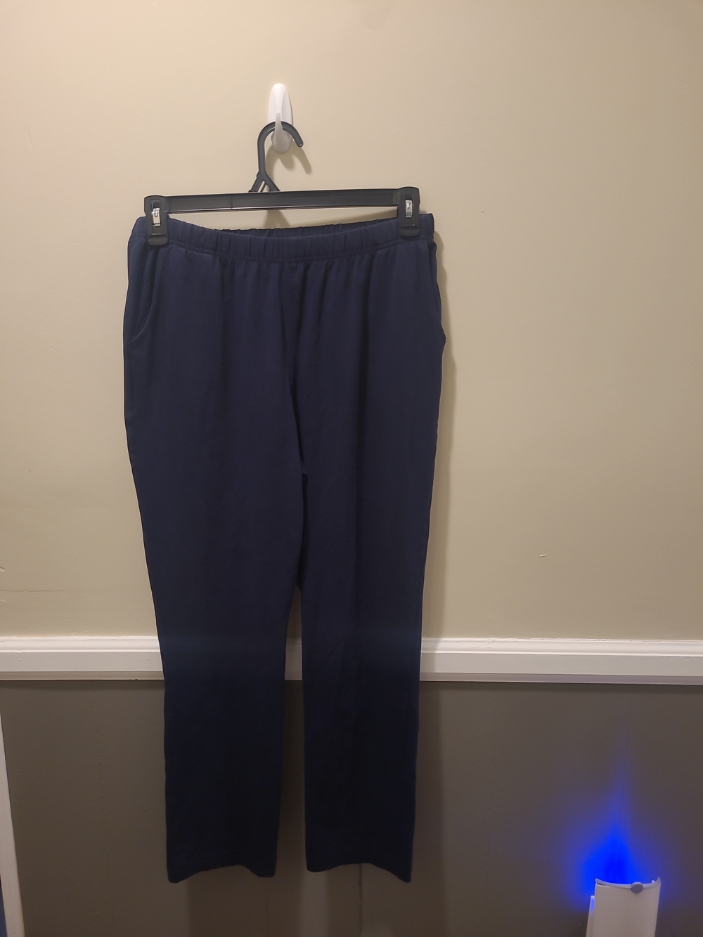 LL Bean Womens Medium Petite Elastic Waist Sweatpants Navy